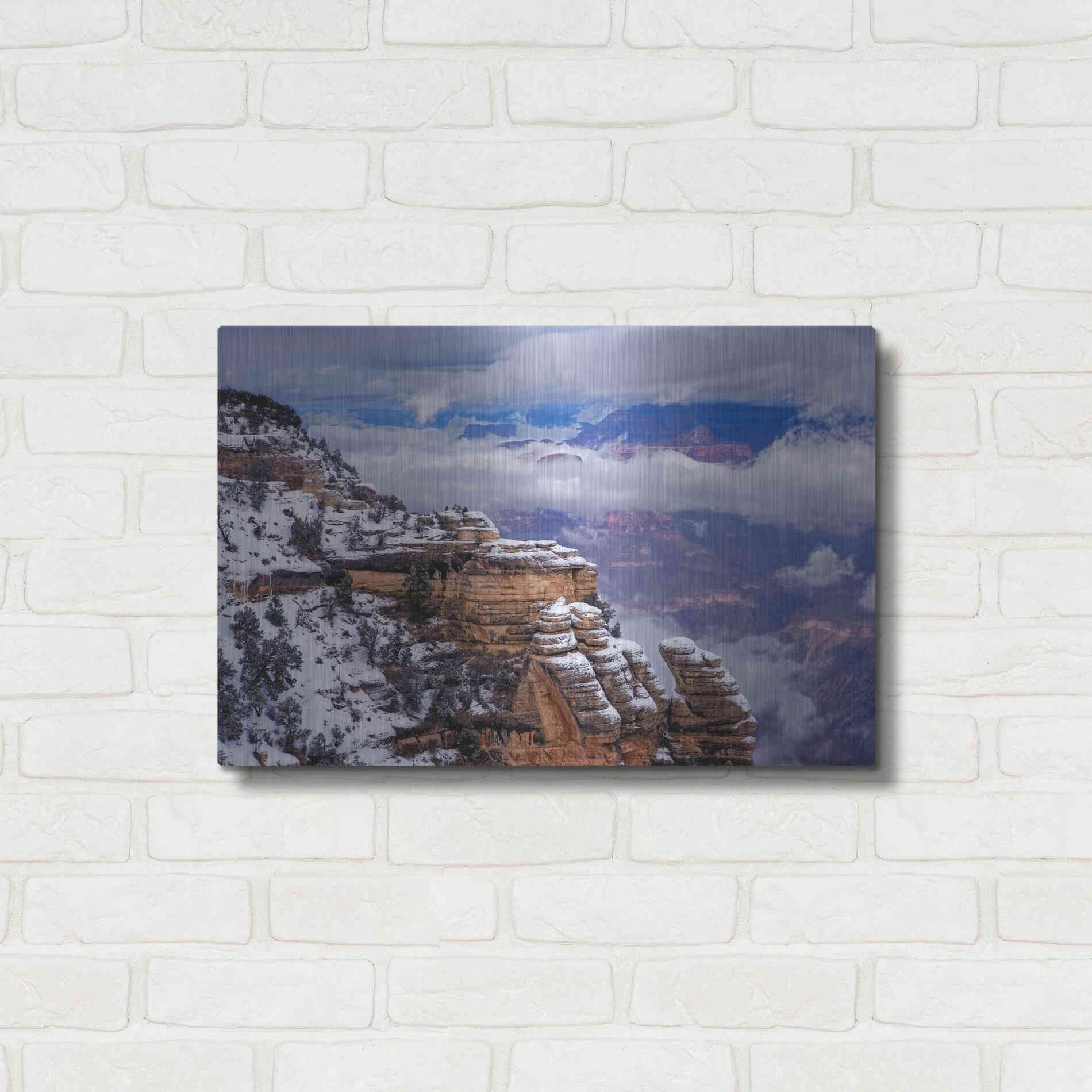 Luxe Metal Art 'Storm Clouds Mather Point' by Mike Jones, Metal Wall Art,24x16