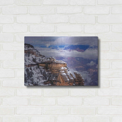 Luxe Metal Art 'Storm Clouds Mather Point' by Mike Jones, Metal Wall Art,24x16