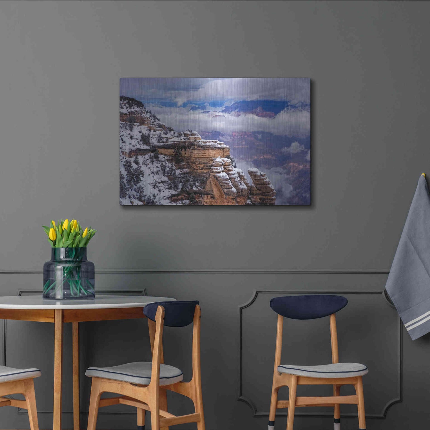 Luxe Metal Art 'Storm Clouds Mather Point' by Mike Jones, Metal Wall Art,36x24