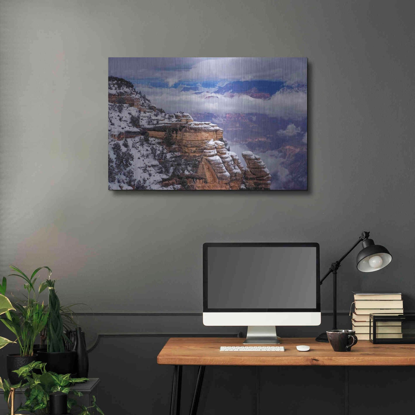 Luxe Metal Art 'Storm Clouds Mather Point' by Mike Jones, Metal Wall Art,36x24