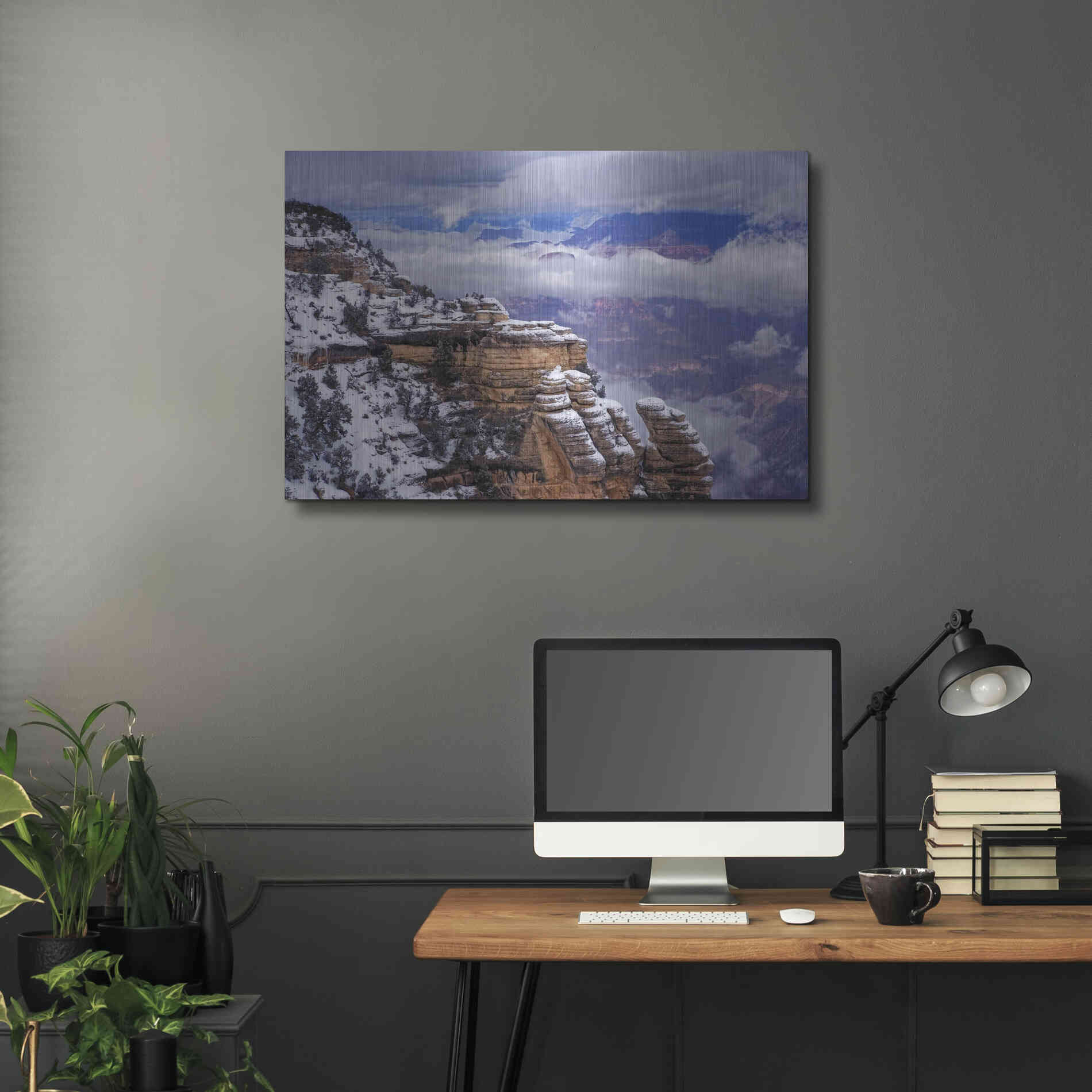 Luxe Metal Art 'Storm Clouds Mather Point' by Mike Jones, Metal Wall Art,36x24