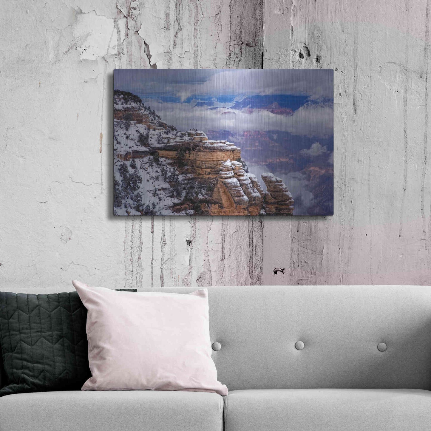Luxe Metal Art 'Storm Clouds Mather Point' by Mike Jones, Metal Wall Art,36x24