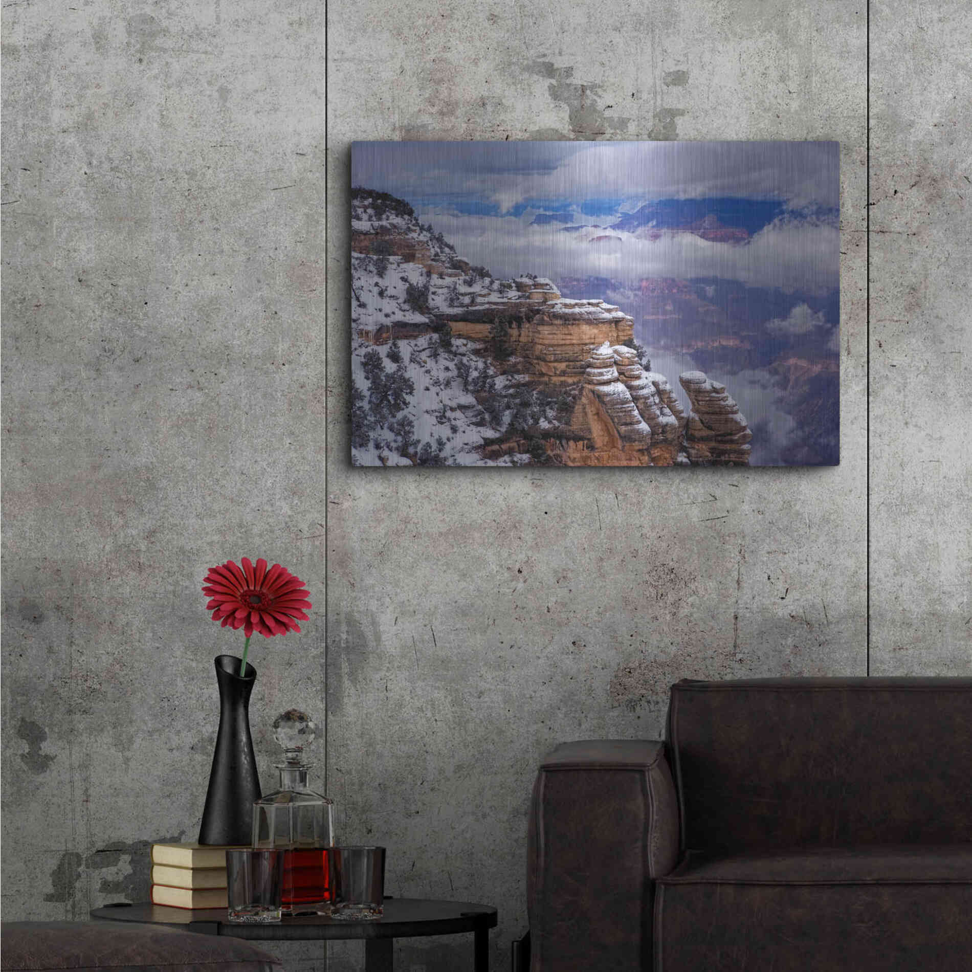 Luxe Metal Art 'Storm Clouds Mather Point' by Mike Jones, Metal Wall Art,36x24
