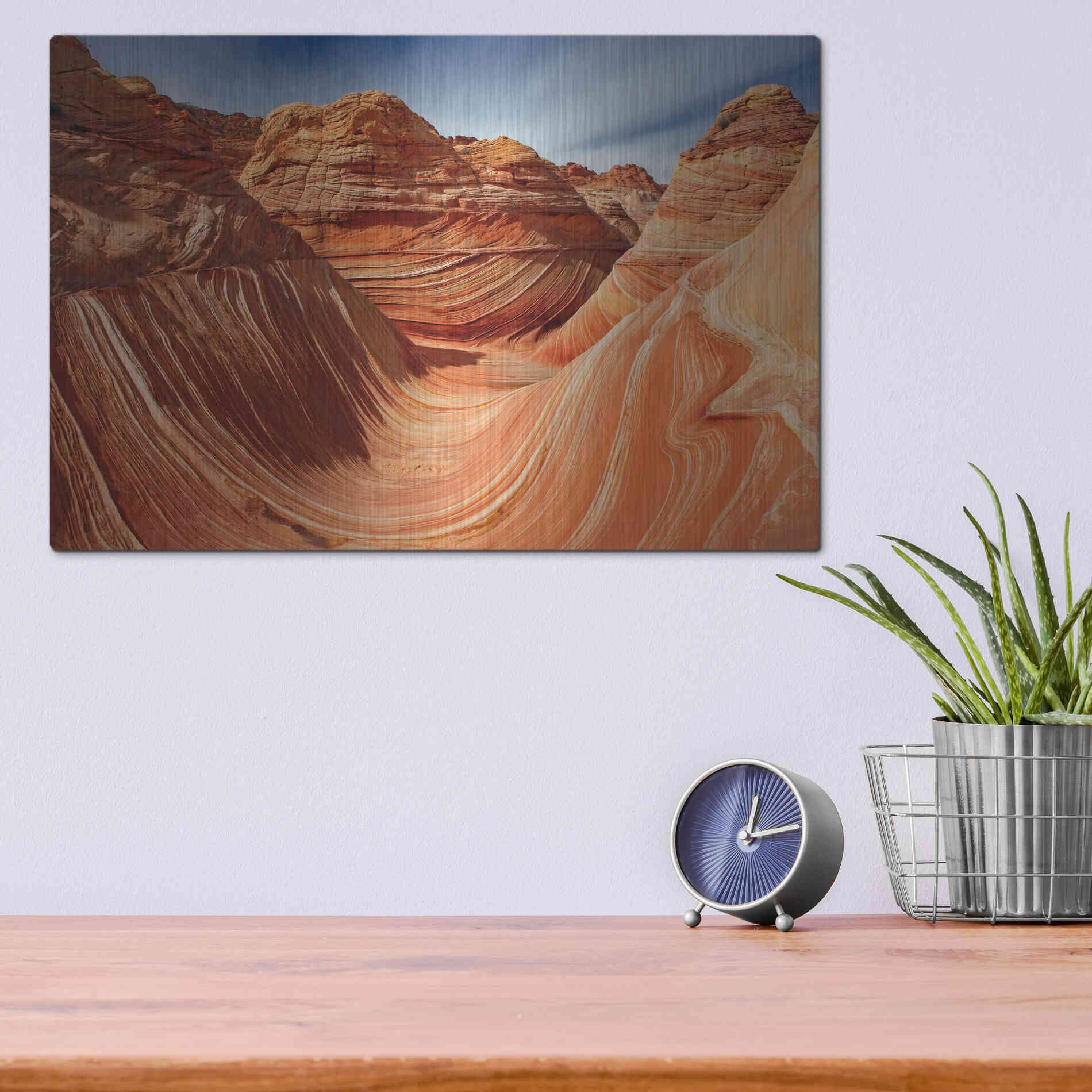 Luxe Metal Art 'The Wave Classic View' by Mike Jones, Metal Wall Art,16x12