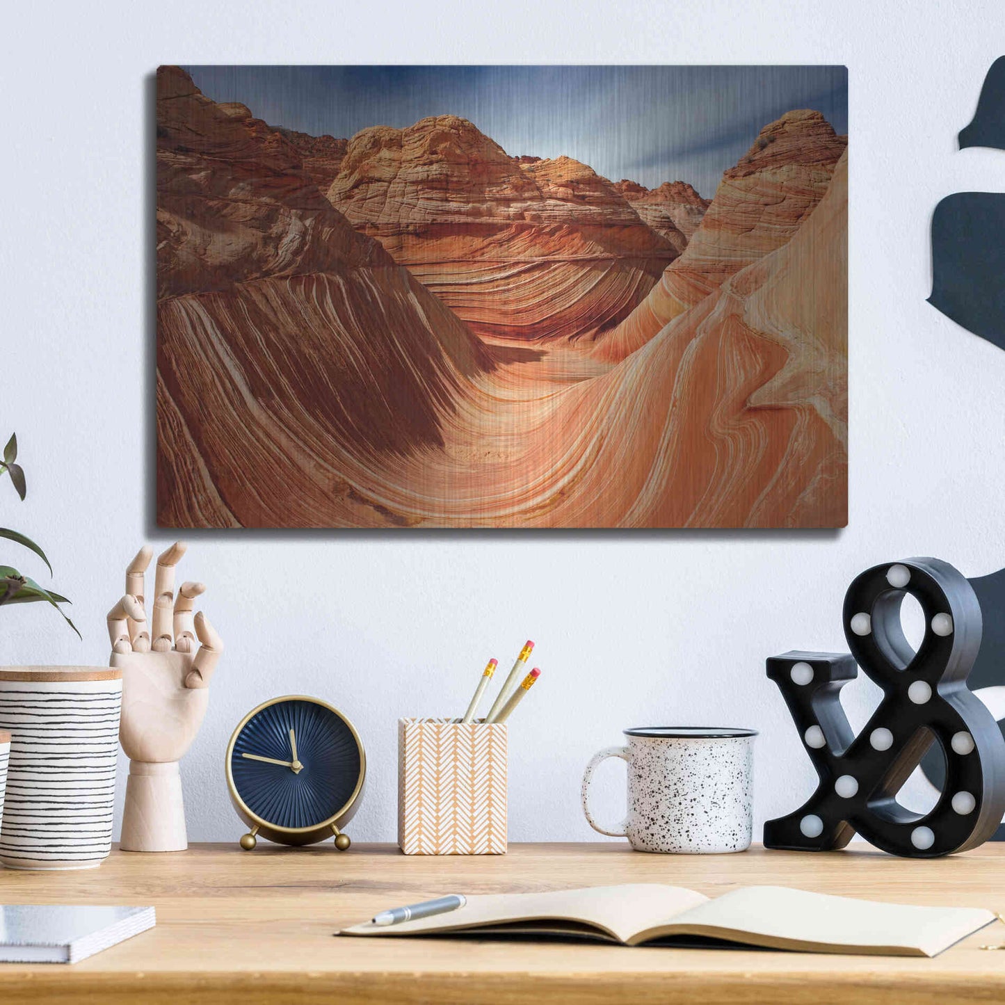 Luxe Metal Art 'The Wave Classic View' by Mike Jones, Metal Wall Art,16x12