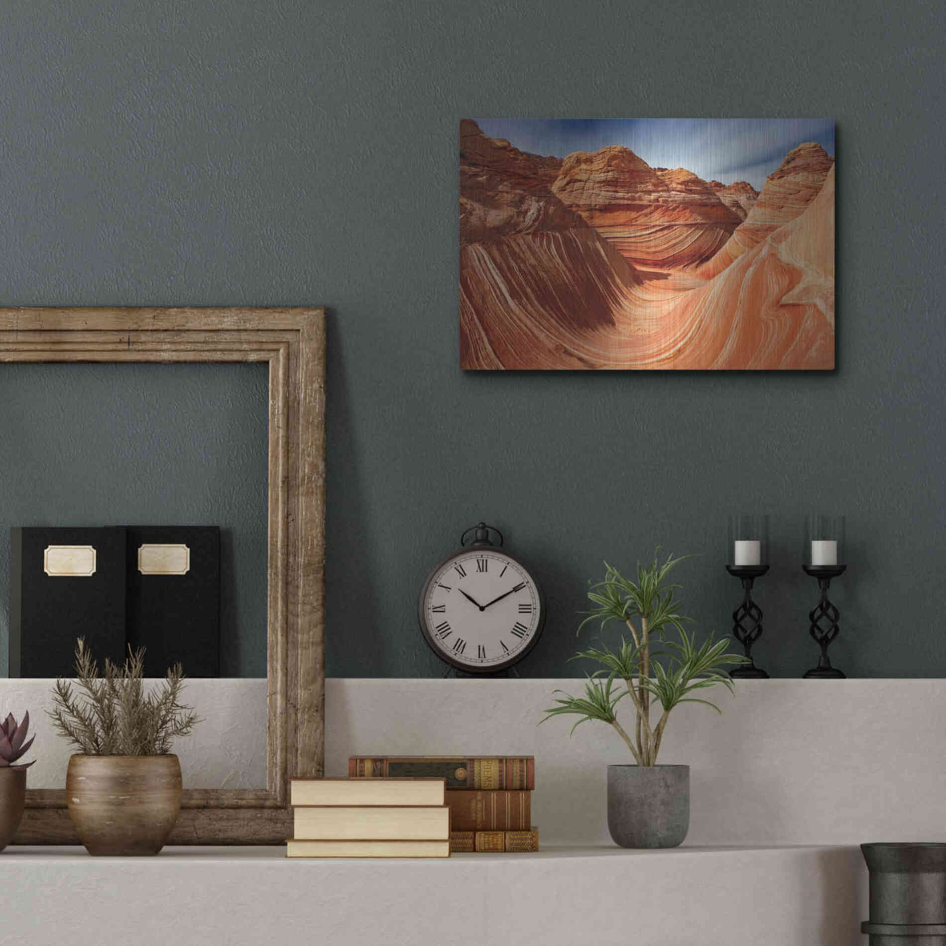Luxe Metal Art 'The Wave Classic View' by Mike Jones, Metal Wall Art,16x12