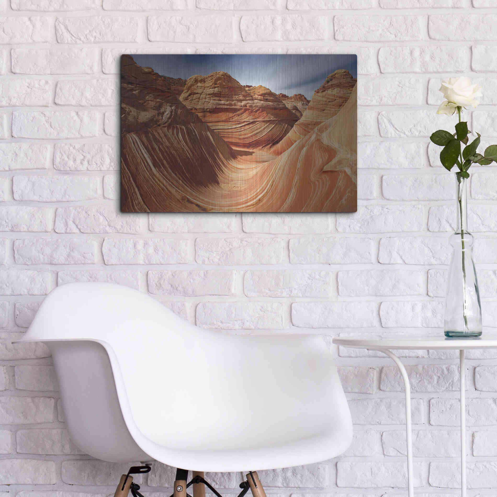Luxe Metal Art 'The Wave Classic View' by Mike Jones, Metal Wall Art,24x16