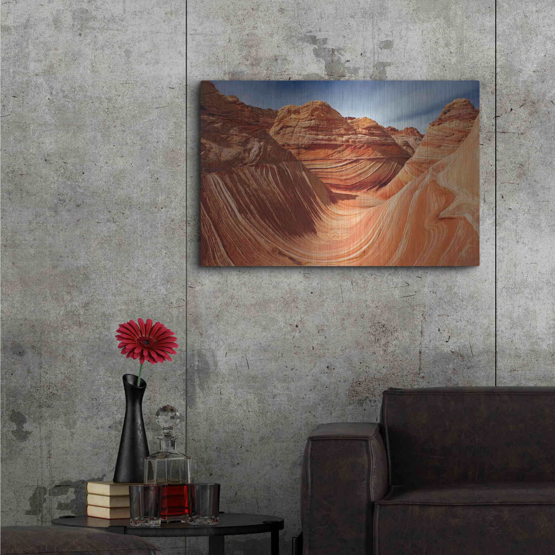 Luxe Metal Art 'The Wave Classic View' by Mike Jones, Metal Wall Art,36x24