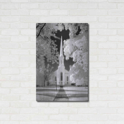 Luxe Metal Art 'Westfield Church Infrared' by Mike Jones, Metal Wall Art,24x36