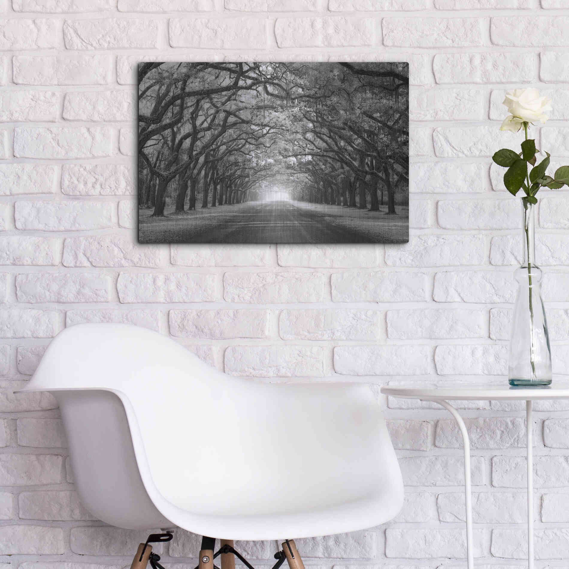 Luxe Metal Art 'Wormsloe Inf Light' by Mike Jones, Metal Wall Art,24x16