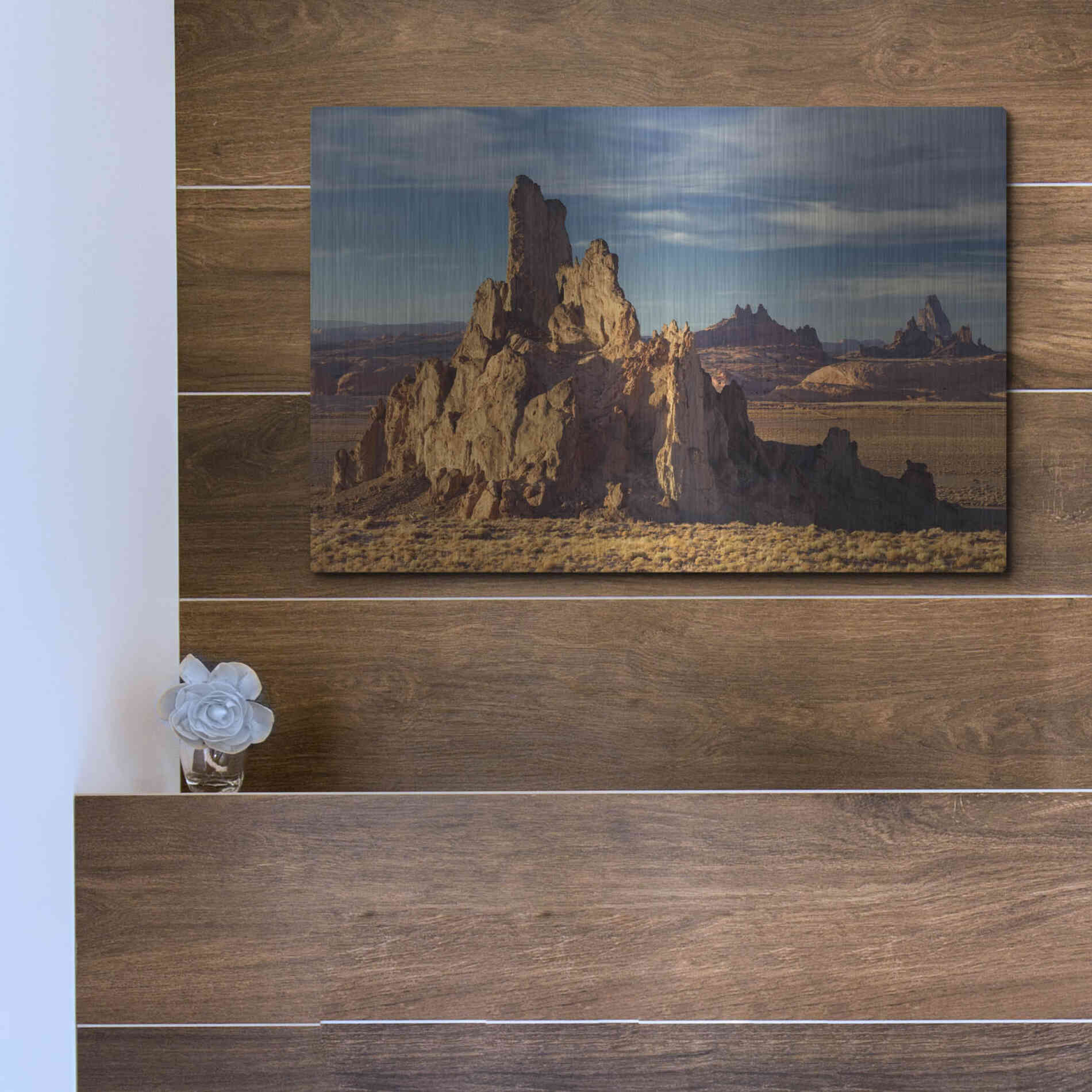 Luxe Metal Art 'Agathia Peak Rock' by Mike Jones, Metal Wall Art,16x12