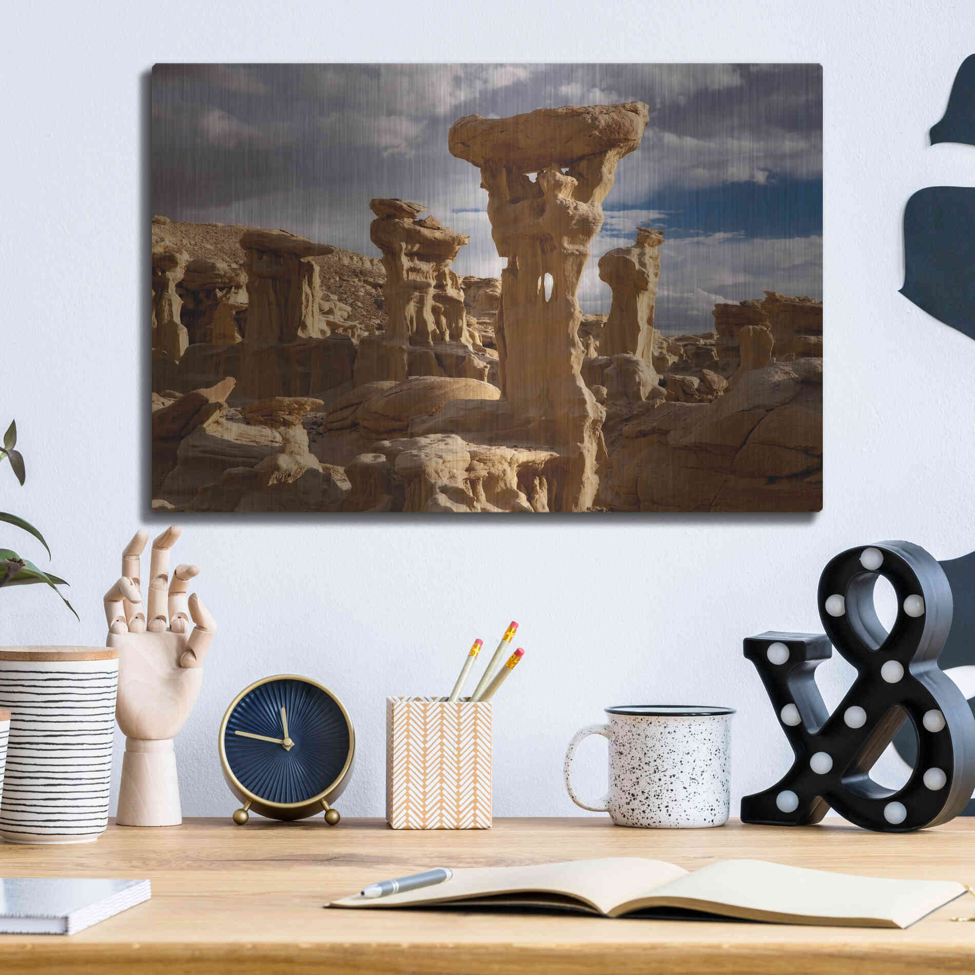 Luxe Metal Art 'Ah She Sle Pah Alien Throne' by Mike Jones, Metal Wall Art,16x12