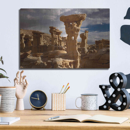 Luxe Metal Art 'Ah She Sle Pah Alien Throne' by Mike Jones, Metal Wall Art,16x12