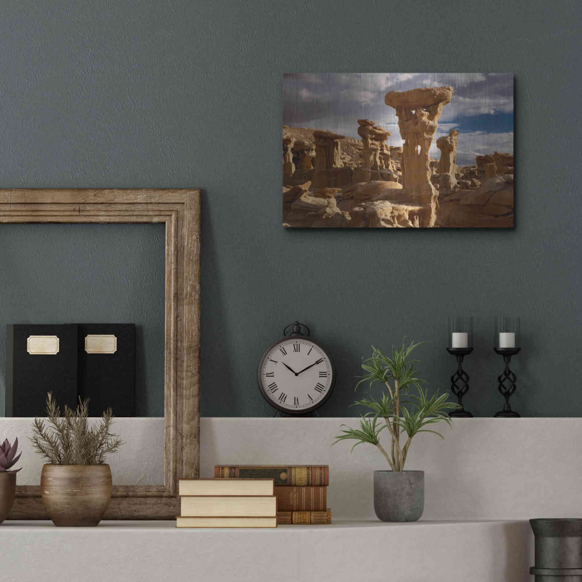 Luxe Metal Art 'Ah She Sle Pah Alien Throne' by Mike Jones, Metal Wall Art,16x12