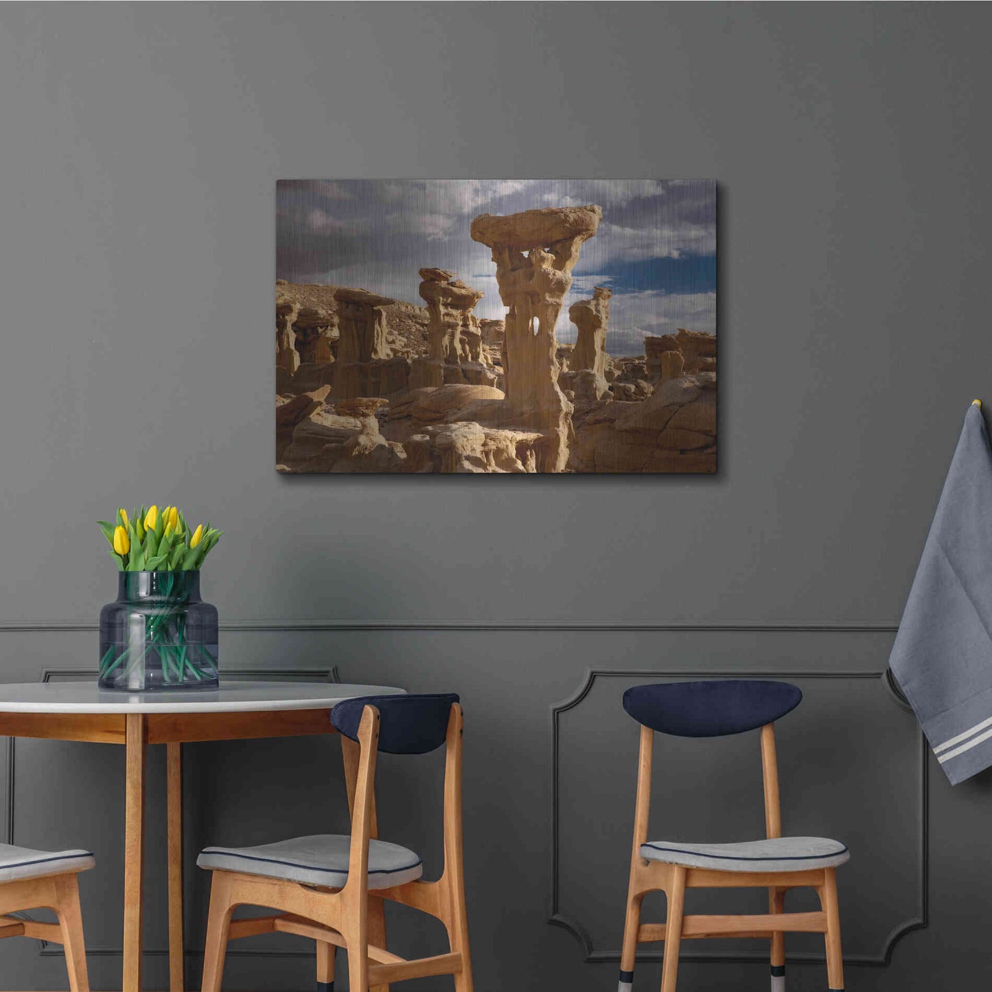 Luxe Metal Art 'Ah She Sle Pah Alien Throne' by Mike Jones, Metal Wall Art,36x24