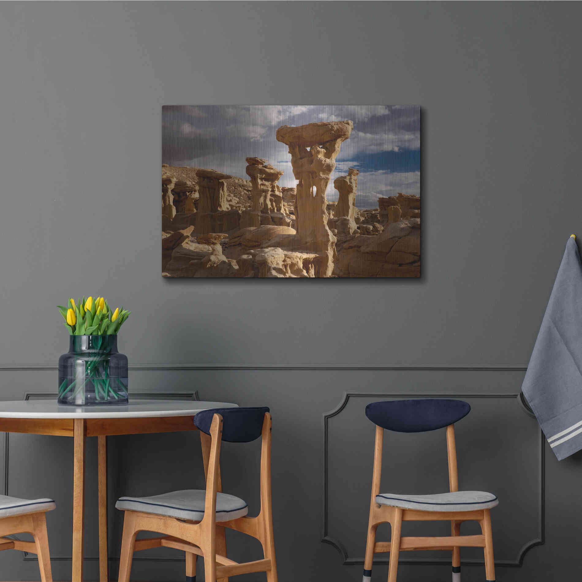 Luxe Metal Art 'Ah She Sle Pah Alien Throne' by Mike Jones, Metal Wall Art,36x24