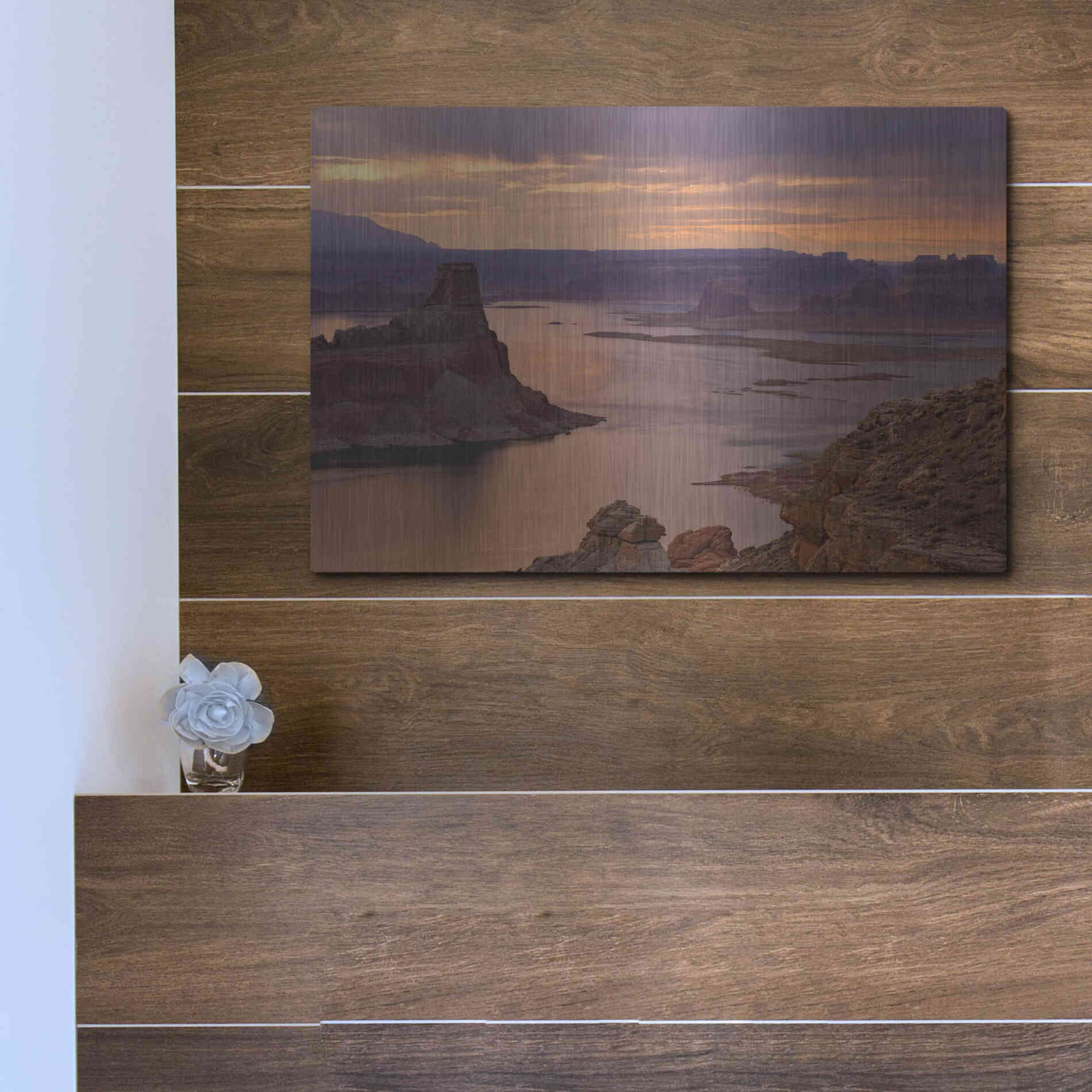 Luxe Metal Art 'Alstrom Point Sunrise' by Mike Jones, Metal Wall Art,16x12