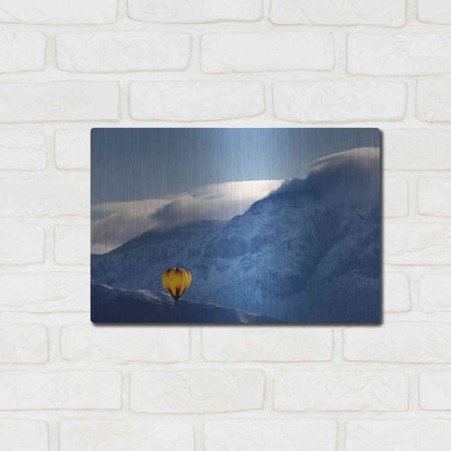 Luxe Metal Art 'Balloon Fiesta Snow' by Mike Jones, Metal Wall Art,16x12