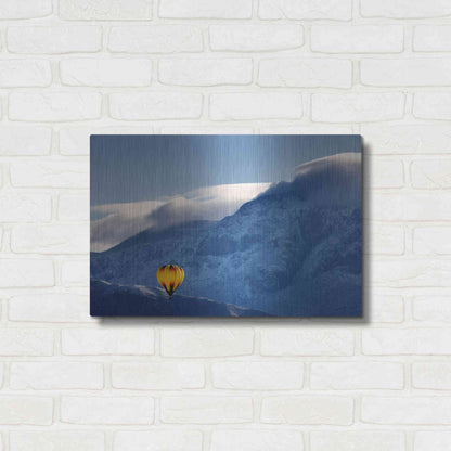 Luxe Metal Art 'Balloon Fiesta Snow' by Mike Jones, Metal Wall Art,24x16