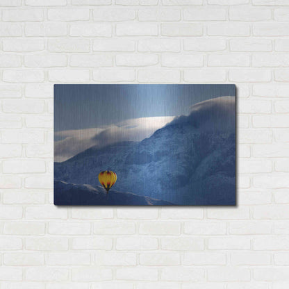 Luxe Metal Art 'Balloon Fiesta Snow' by Mike Jones, Metal Wall Art,36x24