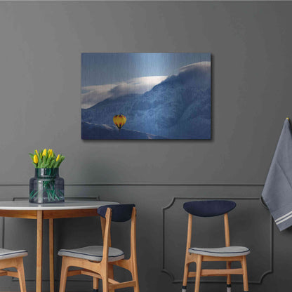 Luxe Metal Art 'Balloon Fiesta Snow' by Mike Jones, Metal Wall Art,36x24