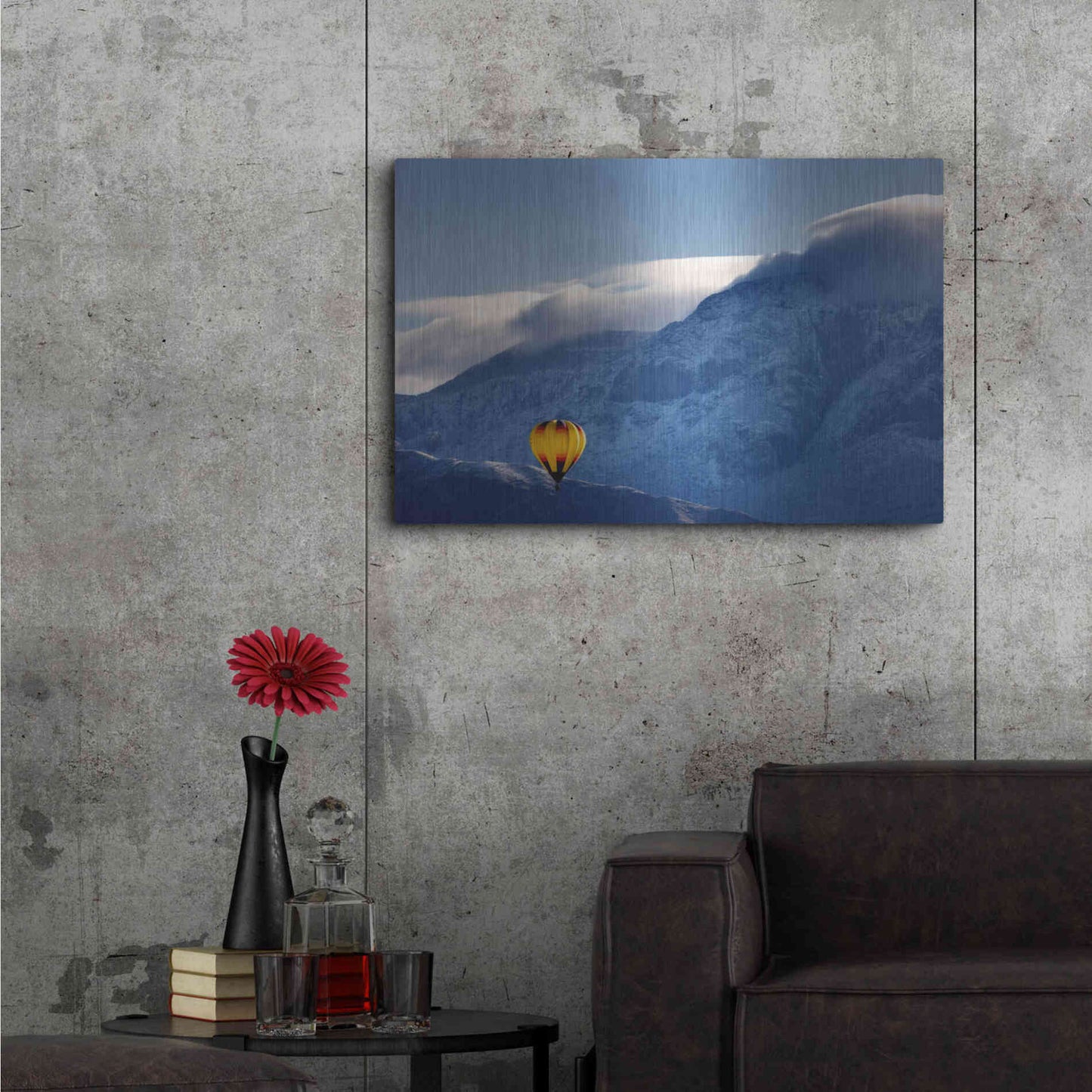 Luxe Metal Art 'Balloon Fiesta Snow' by Mike Jones, Metal Wall Art,36x24