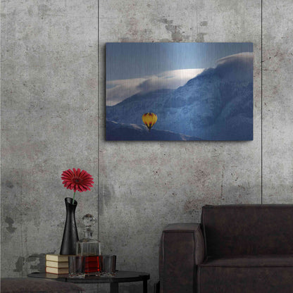 Luxe Metal Art 'Balloon Fiesta Snow' by Mike Jones, Metal Wall Art,36x24