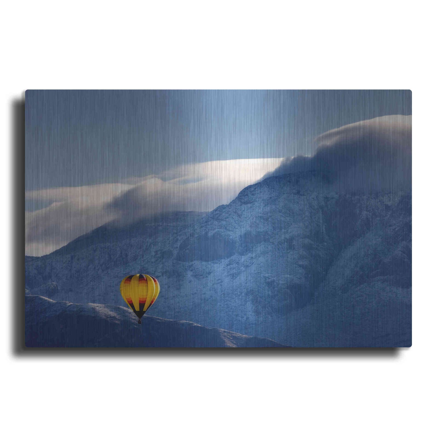 Luxe Metal Art 'Balloon Fiesta Snow' by Mike Jones, Metal Wall Art