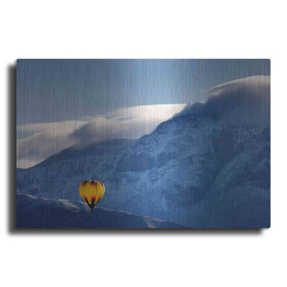 Luxe Metal Art 'Balloon Fiesta Snow' by Mike Jones, Metal Wall Art