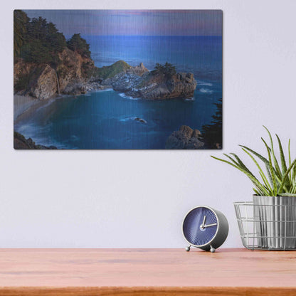Luxe Metal Art 'Big Sur McWay Falls' by Mike Jones, Metal Wall Art,16x12