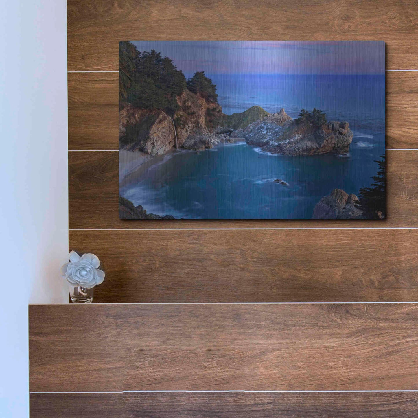 Luxe Metal Art 'Big Sur McWay Falls' by Mike Jones, Metal Wall Art,16x12