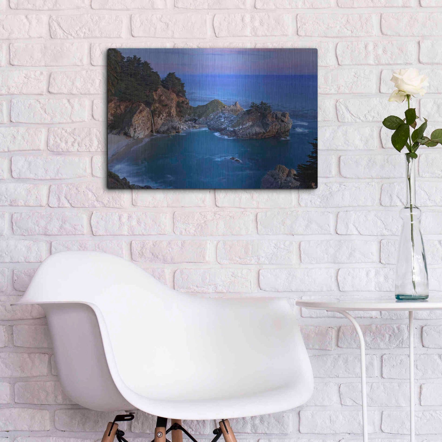 Luxe Metal Art 'Big Sur McWay Falls' by Mike Jones, Metal Wall Art,24x16