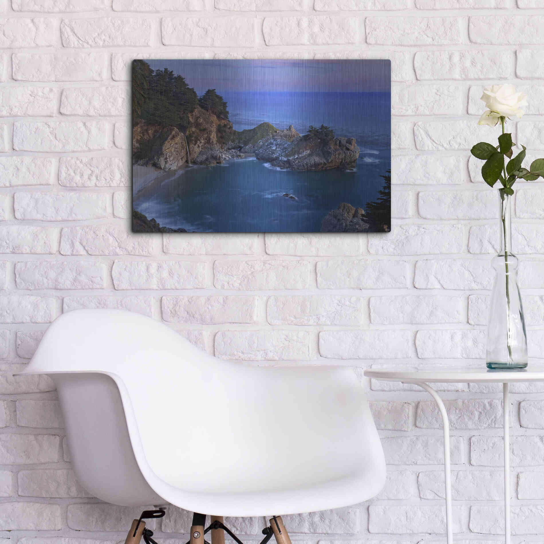 Luxe Metal Art 'Big Sur McWay Falls' by Mike Jones, Metal Wall Art,24x16