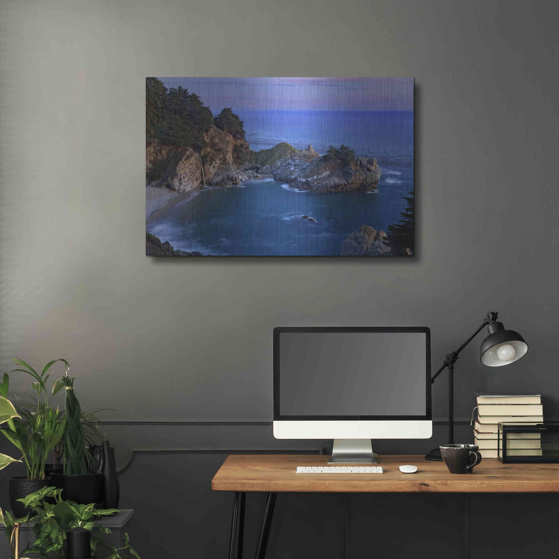 Luxe Metal Art 'Big Sur McWay Falls' by Mike Jones, Metal Wall Art,36x24
