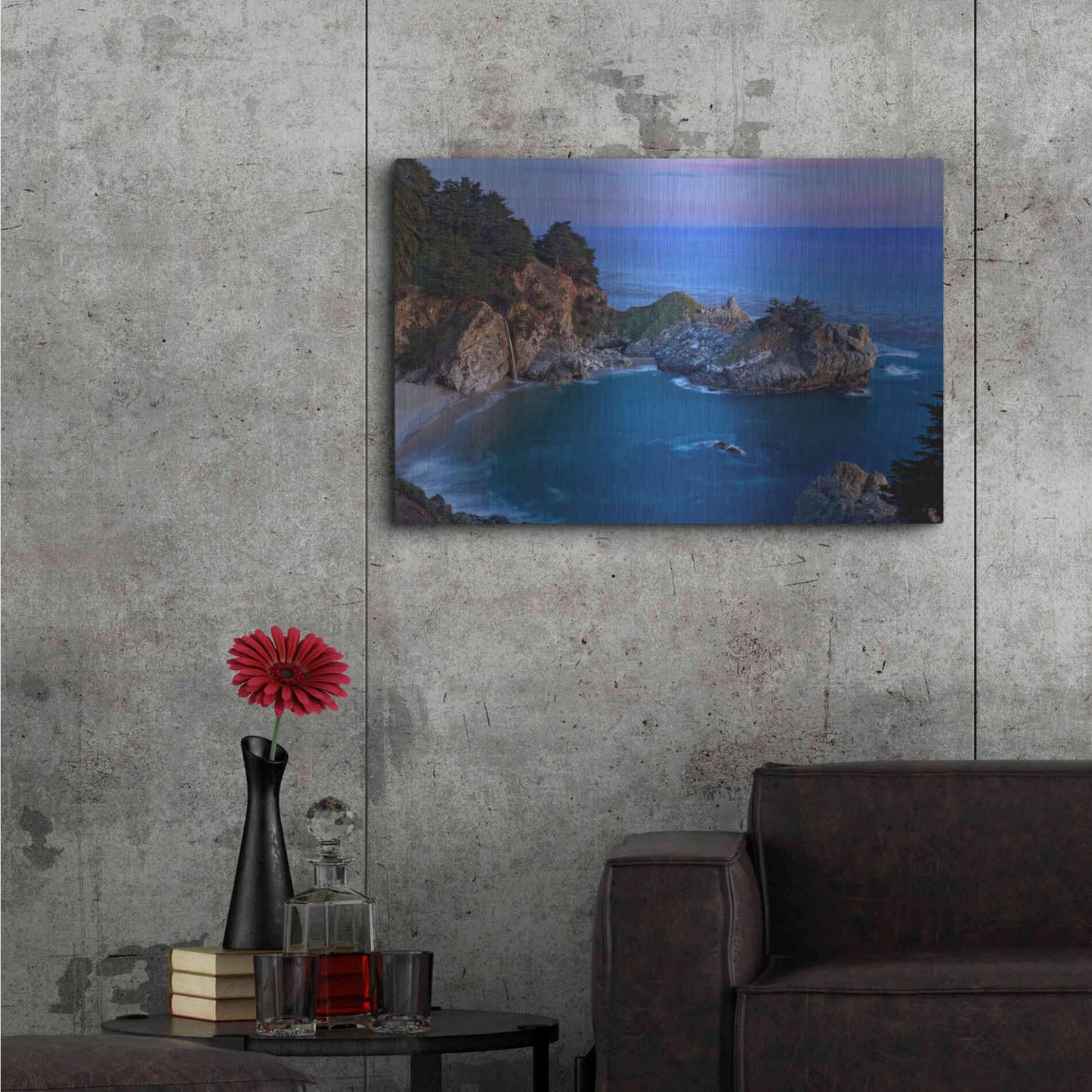 Luxe Metal Art 'Big Sur McWay Falls' by Mike Jones, Metal Wall Art,36x24