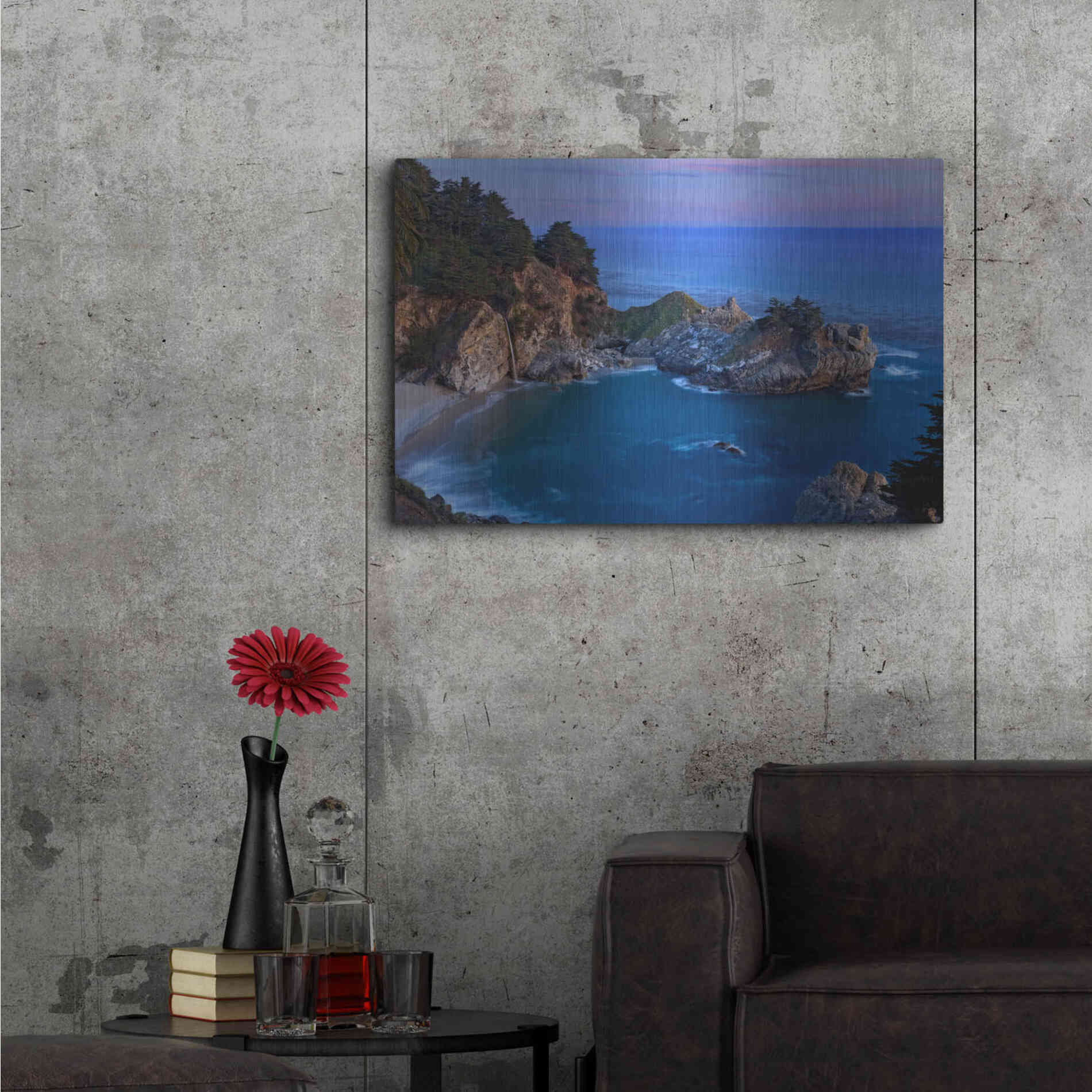 Luxe Metal Art 'Big Sur McWay Falls' by Mike Jones, Metal Wall Art,36x24