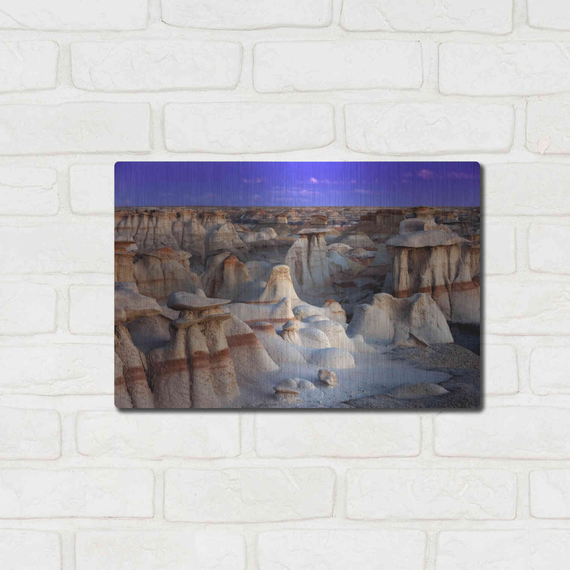 Luxe Metal Art 'Bisti Badlands' by Mike Jones, Metal Wall Art,16x12
