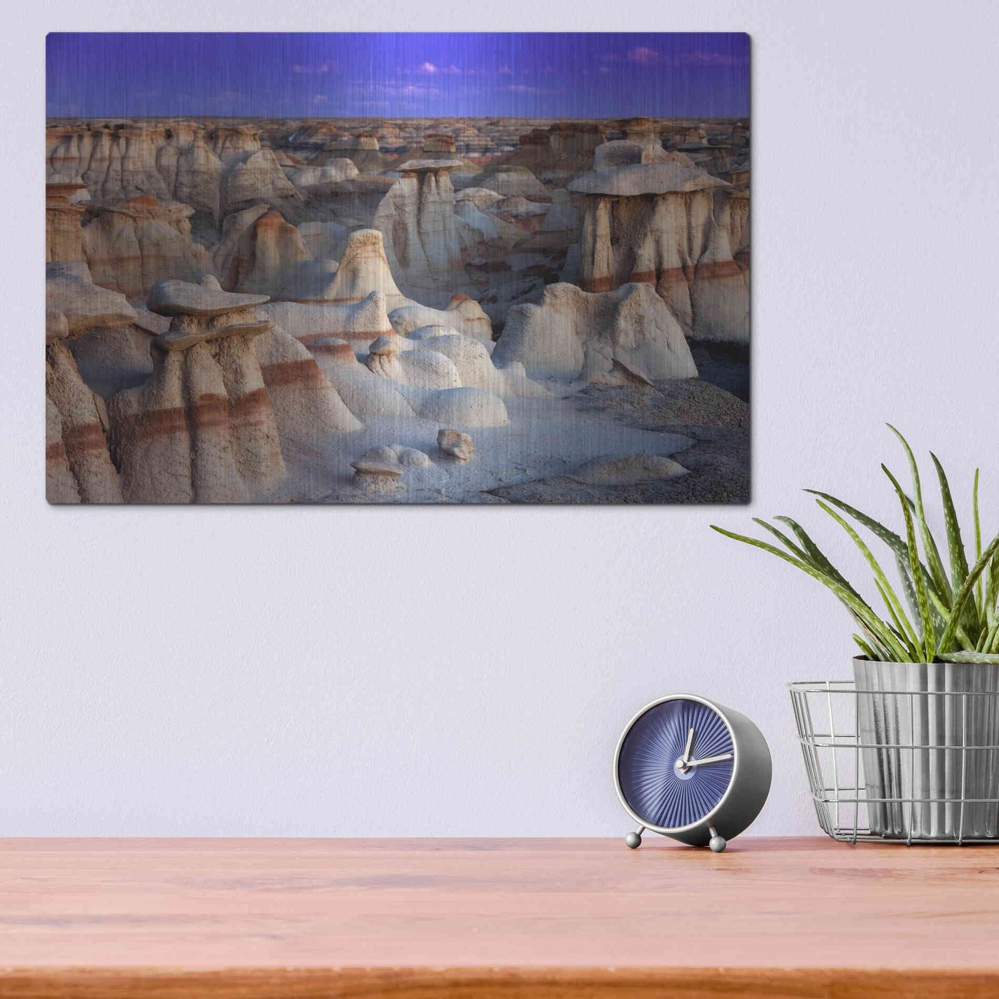 Luxe Metal Art 'Bisti Badlands' by Mike Jones, Metal Wall Art,16x12