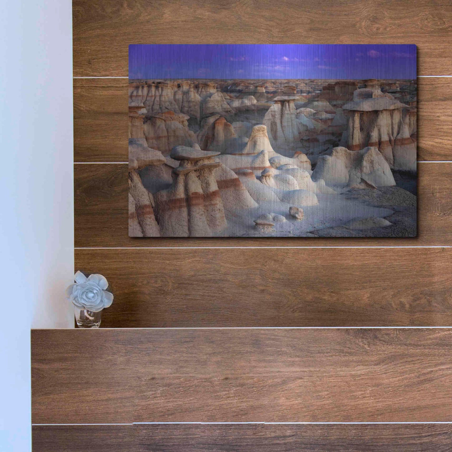 Luxe Metal Art 'Bisti Badlands' by Mike Jones, Metal Wall Art,16x12