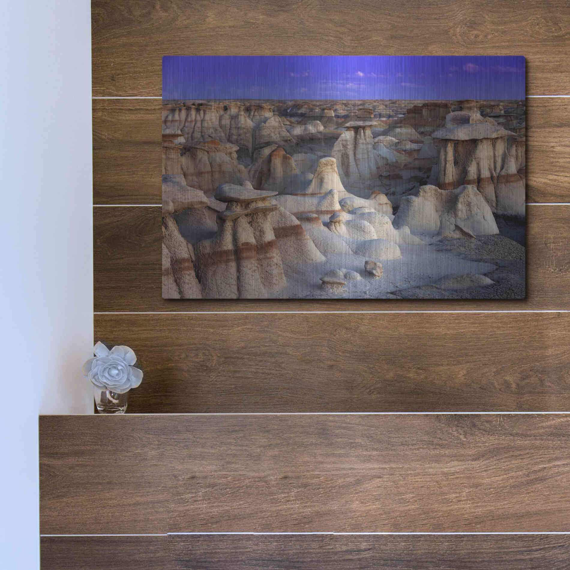 Luxe Metal Art 'Bisti Badlands' by Mike Jones, Metal Wall Art,16x12