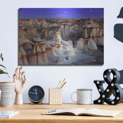Luxe Metal Art 'Bisti Badlands' by Mike Jones, Metal Wall Art,16x12