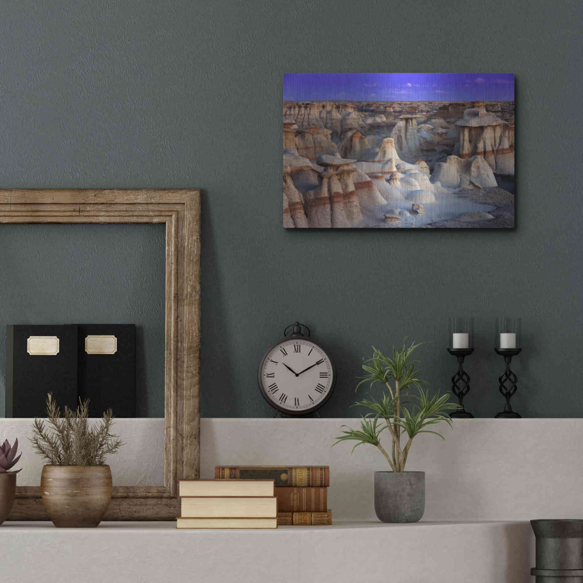 Luxe Metal Art 'Bisti Badlands' by Mike Jones, Metal Wall Art,16x12