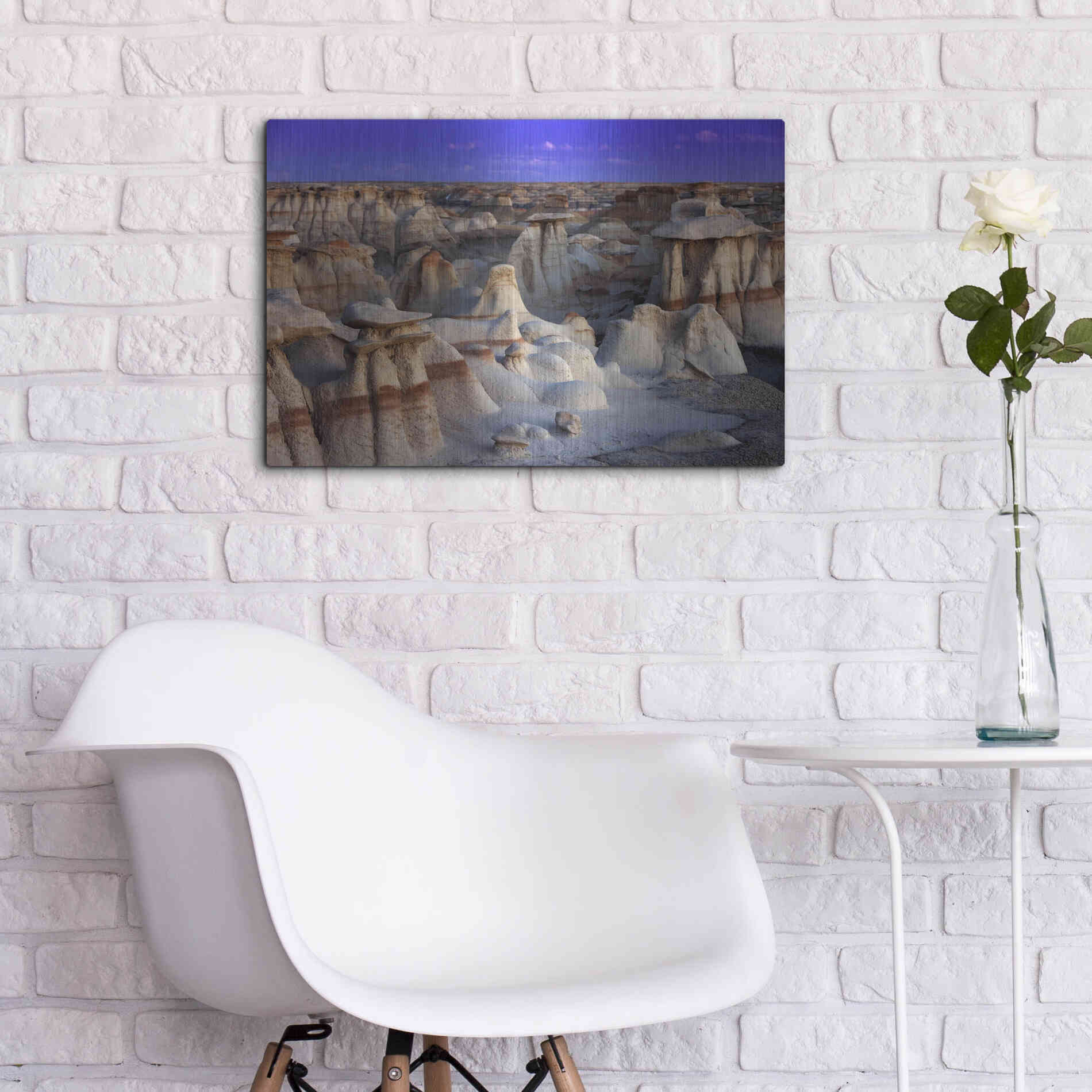 Luxe Metal Art 'Bisti Badlands' by Mike Jones, Metal Wall Art,24x16