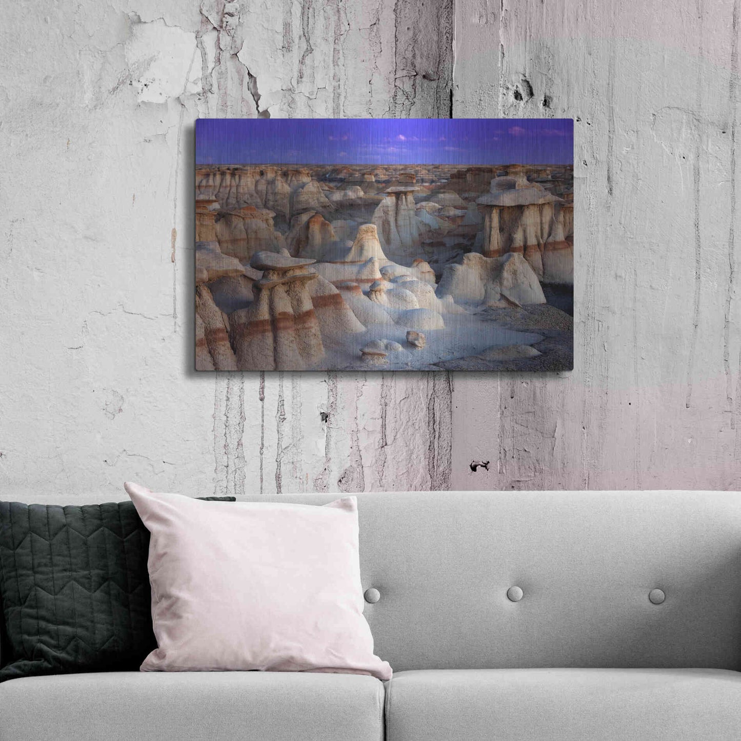 Luxe Metal Art 'Bisti Badlands' by Mike Jones, Metal Wall Art,36x24