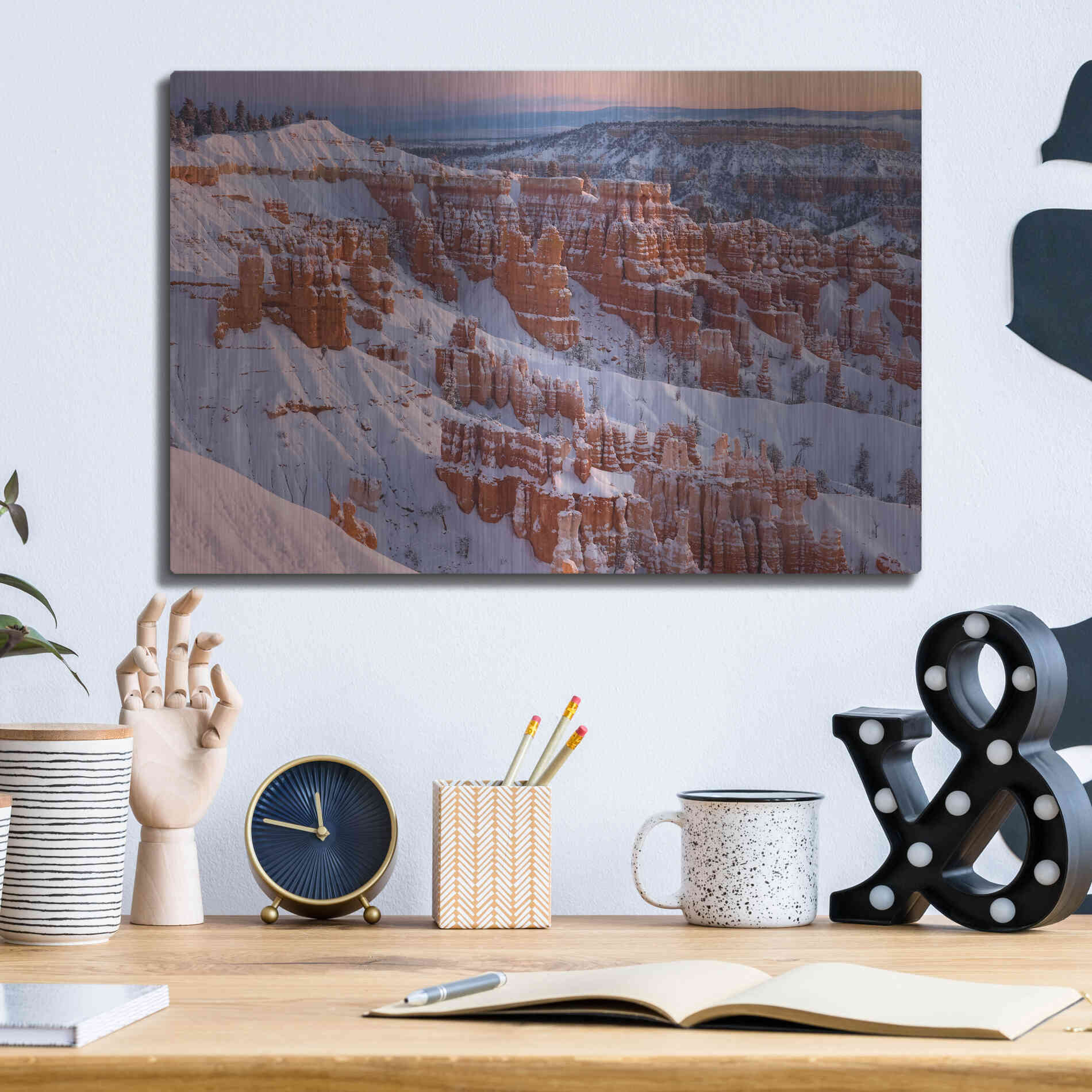 Luxe Metal Art 'Bryce Sunrise At Sunriset' by Mike Jones, Metal Wall Art,16x12