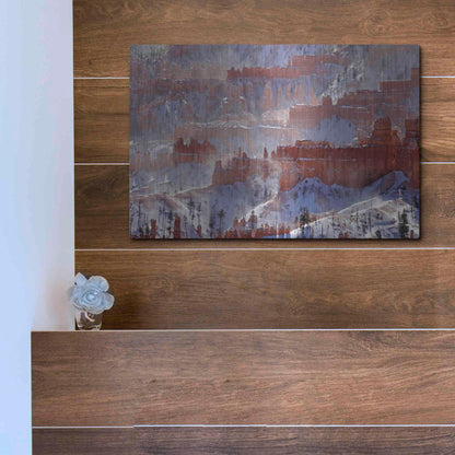 Luxe Metal Art 'Bryce Telephoto Snow' by Mike Jones, Metal Wall Art,16x12