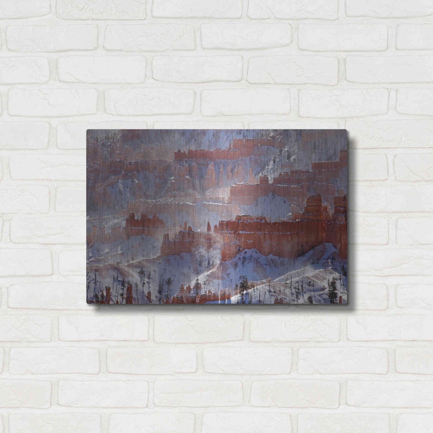 Luxe Metal Art 'Bryce Telephoto Snow' by Mike Jones, Metal Wall Art,24x16