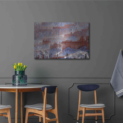 Luxe Metal Art 'Bryce Telephoto Snow' by Mike Jones, Metal Wall Art,36x24