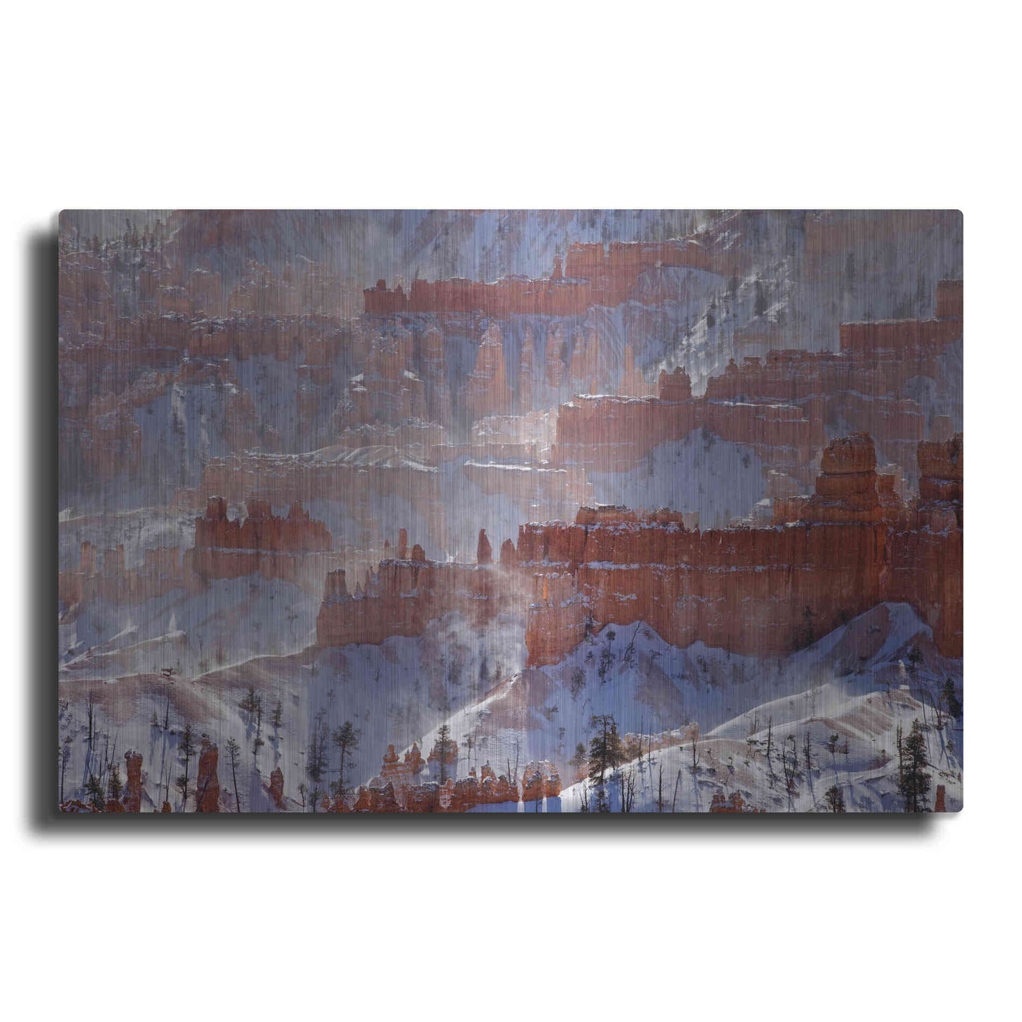 Luxe Metal Art 'Bryce Telephoto Snow' by Mike Jones, Metal Wall Art