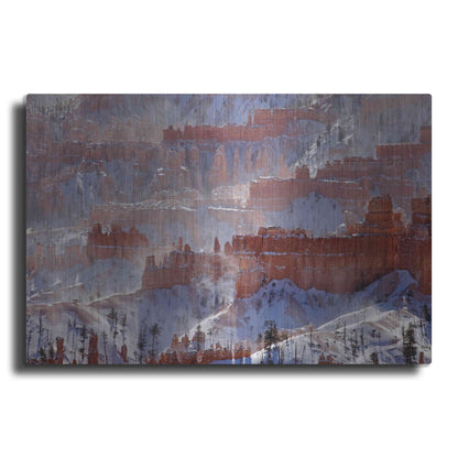 Luxe Metal Art 'Bryce Telephoto Snow' by Mike Jones, Metal Wall Art